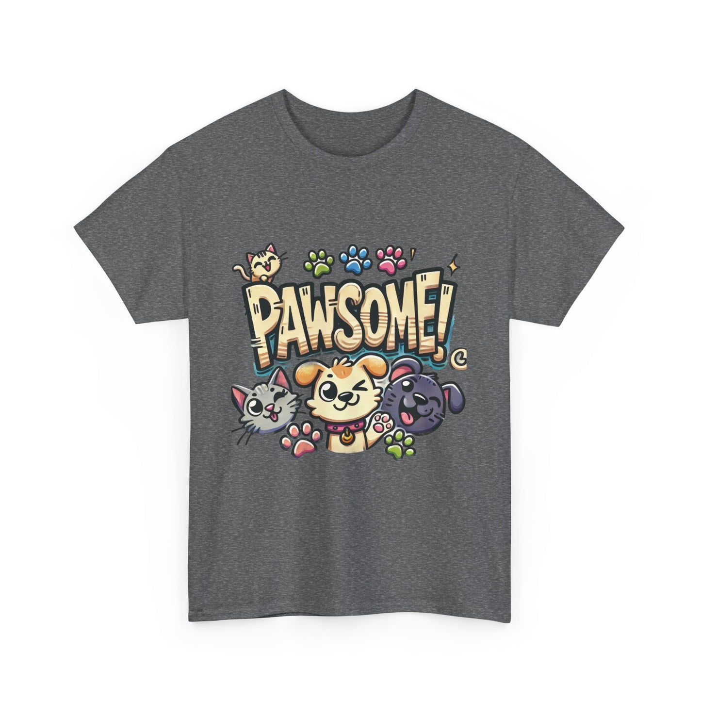 Pawsome Pets Unisex Heavy Cotton Tee, for Pet Lovers, Animal Enthusiasts, Gift for Animal Lovers, Cute Pet Shirt, Fun Animal Tee