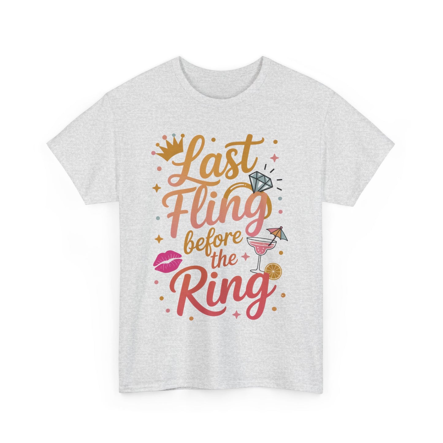 Last Fling Before the Ring T-Shirt, Bachelorette Party Tee, Bridesmaid Wedding Tee, Hen Party Matching Top, Bridal Shower, Bridesmaids Gift