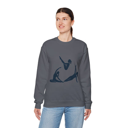 Womens Heavy Blend™ Crewneck Sweatshirt, Womens Pilates Sweatshirt, Yoga Fitness Graphic Pullover, Cute Workout Gym Top, Yoga Lover Gift