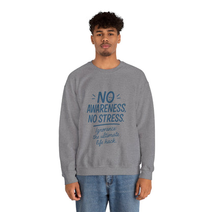 Funny Mens Mindful Crewneck Sweatshirt, Cozy Sweatshirt, Awareness Sweatshirt, Casual Style Gift, Perfect for Self-Care Days