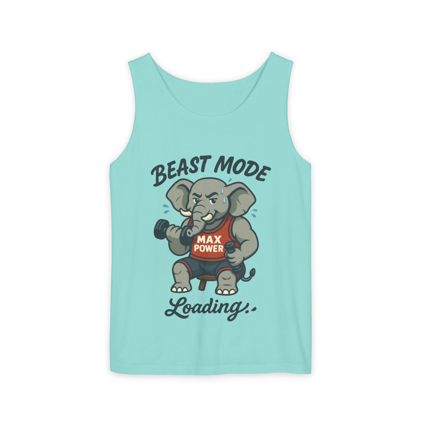 Beast Mode Elephant Gym Tank Top, Funny Workout Muscle Tank, Max Power Fitness Tank, Beast Mode Loading Mens Gym Top, Fitness Apparel