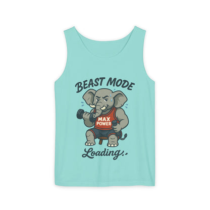 Beast Mode Elephant Gym Tank Top, Funny Workout Muscle Tank, Max Power Fitness Tank, Beast Mode Loading Mens Gym Top, Fitness Apparel