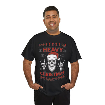 Heavy Christmas Sweatshirt, Metal Santa Skull Holiday Pullover for Men