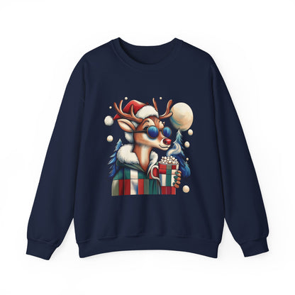 Cool Reindeer Christmas Sweatshirt, Funny Holiday Pullover for Men, Men's Heavy Blend™ Crewneck Sweatshirt