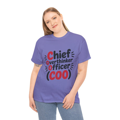 Women's COO T-Shirt, Chief Overthinker Officer Funny Graphic Tee, Sarcastic Work Shirt