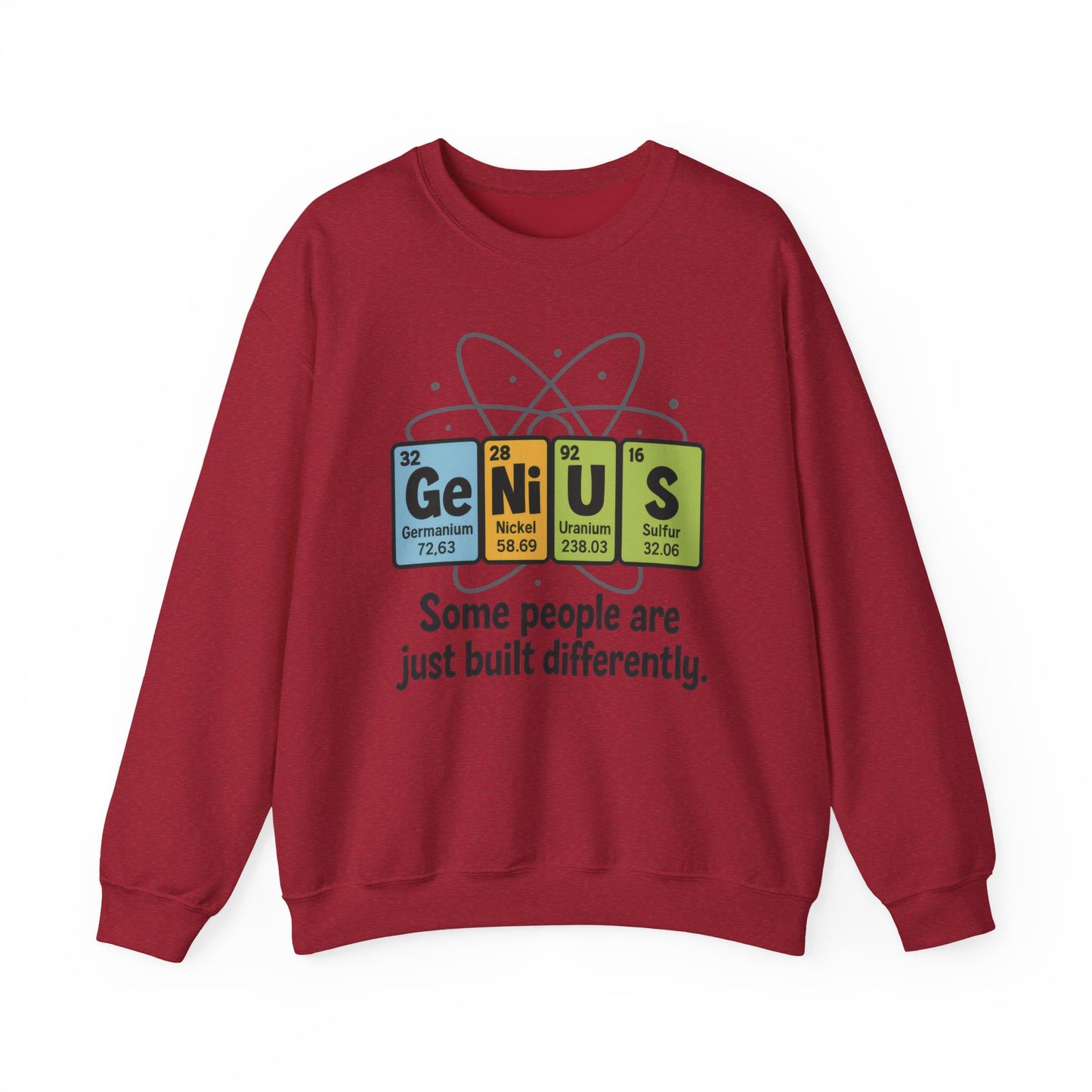 Funny Mens Genius Sweatshirt, Periodic Table Nerd Pullover, Smart Science Gift for Him, Genius Sweatshirt,  Science Lovers Gift