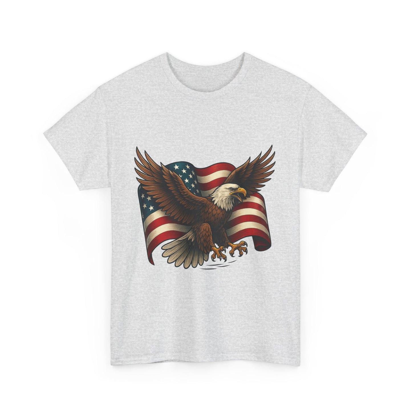 American Eagle Graphic Tee, Patriotic T-Shirt, Fourth of July Apparel, Eagle Love Shirt, Unisex Heavy Cotton Tee