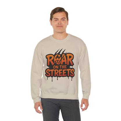 Men's Heavy Blend™ Crewneck Sweatshirt, Roar on the Streets Mens Lion Crewneck Sweatshirt