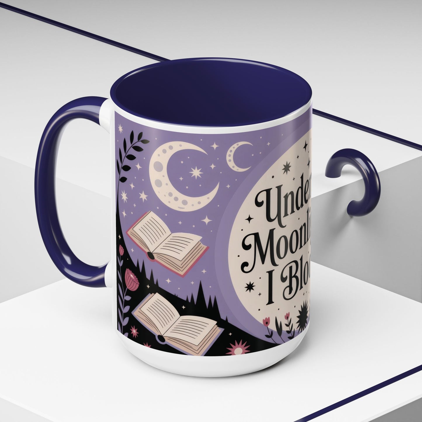 Under the Moonlight I Bloom Mug, Witchy Moon Magic Coffee Cup, Feminine Mystic Gift for Spiritual, Self Growth Lovers, Coffee Mug (11, 15oz)