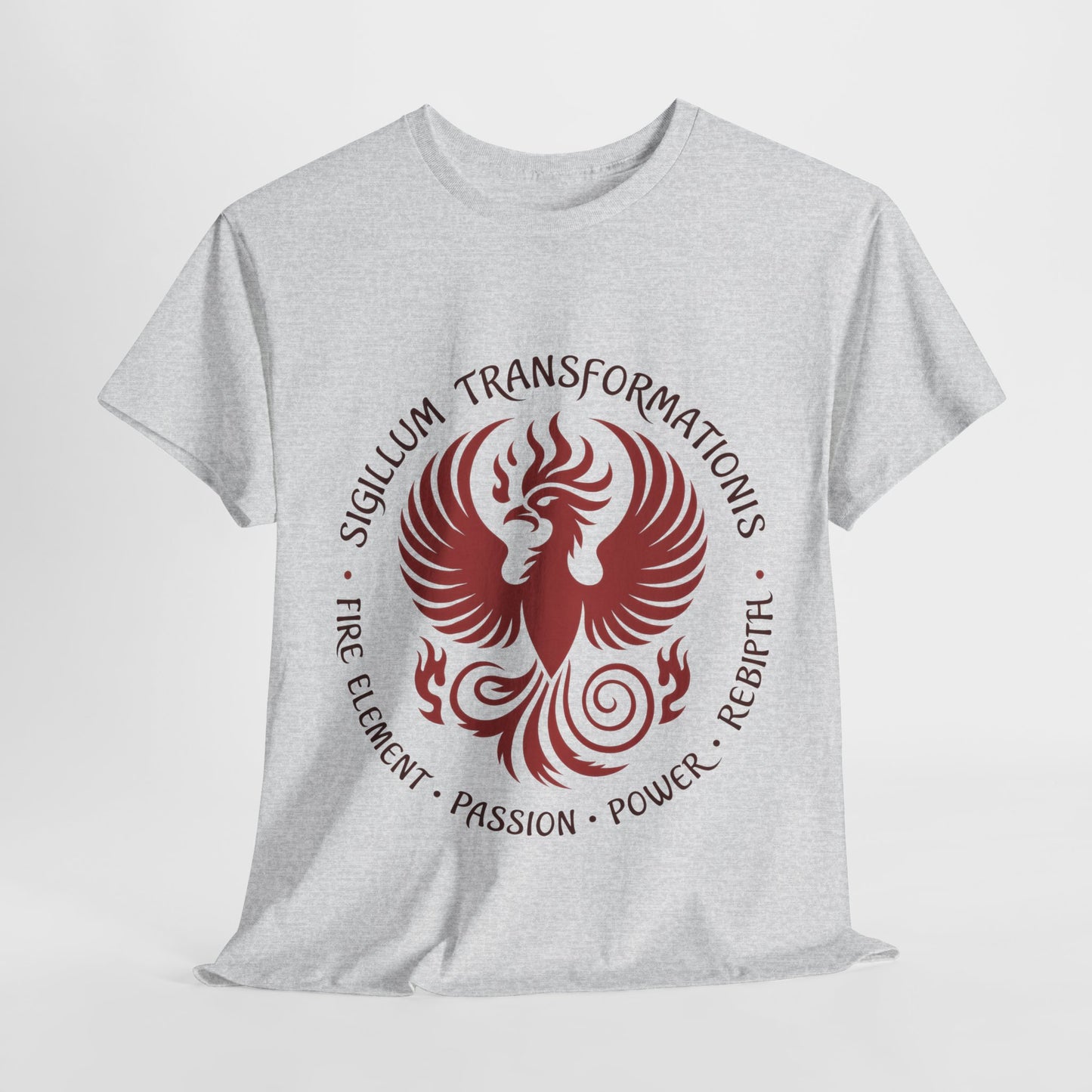 Phoenix Fire Element T-Shirt, Sigillum Transformationis Seal, Passion Power Rebirth Totem, Phoenix Symbol Unisex Tee, Spiritual Tee