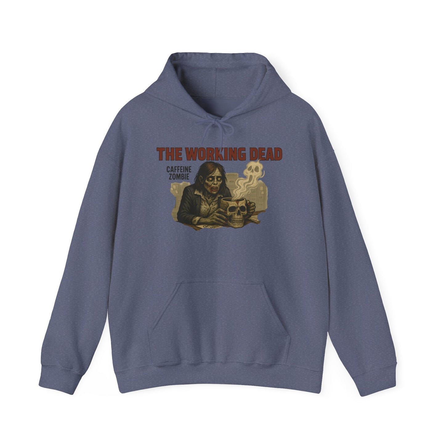 The Working Dead Women's Zombie Hoodie, Work Humor Hoodie, Halloween Work Top, Coffee Zombie Hoodie