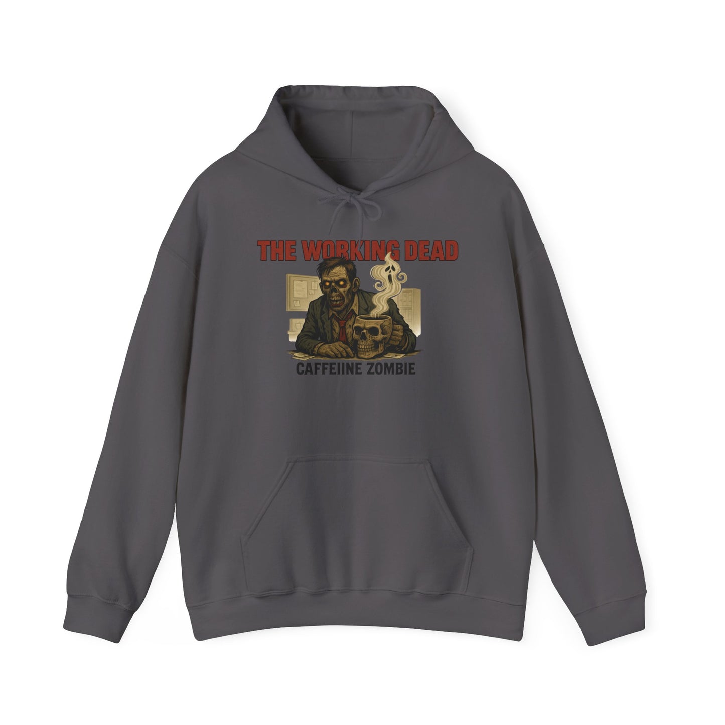 The Working Dead Men's Zombie Hoodie, Funny Office Meeting Sweatshirt, Halloween Zombie Top, Coffee Zombie Hoodie, Halloween Work Top