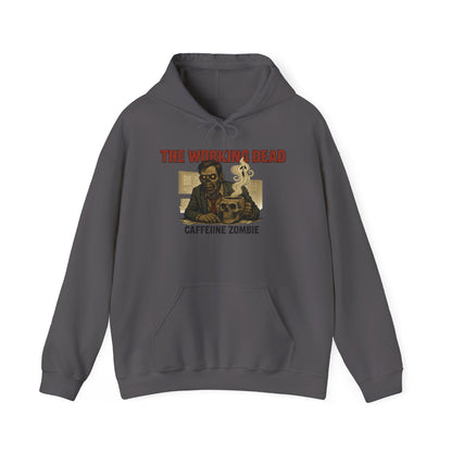 The Working Dead Men's Zombie Hoodie, Funny Office Meeting Sweatshirt, Halloween Zombie Top, Coffee Zombie Hoodie, Halloween Work Top