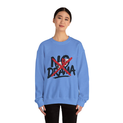 No Drama Crewneck Womens Sweatshirt, Cozy Sweatshirt, Relaxed Fit Pullover, Casual Gift for Friends, Everyday Comfort Apparel