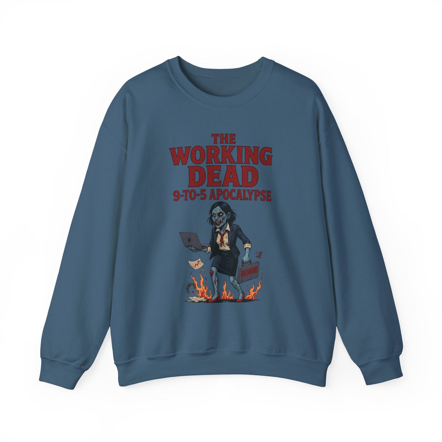 Women's The Working Dead 9-to-5 Apocalypse Sweatshirt, Funny Office Zombie Horror Pullover, Halloween Zombie Work Top