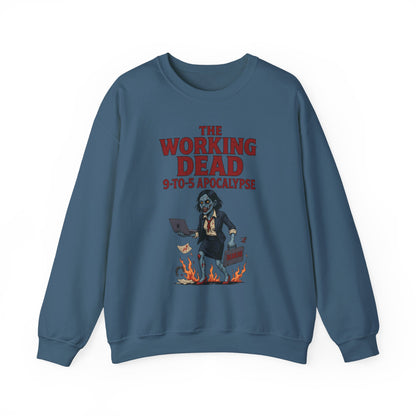 Women's The Working Dead 9-to-5 Apocalypse Sweatshirt, Funny Office Zombie Horror Pullover, Halloween Zombie Work Top
