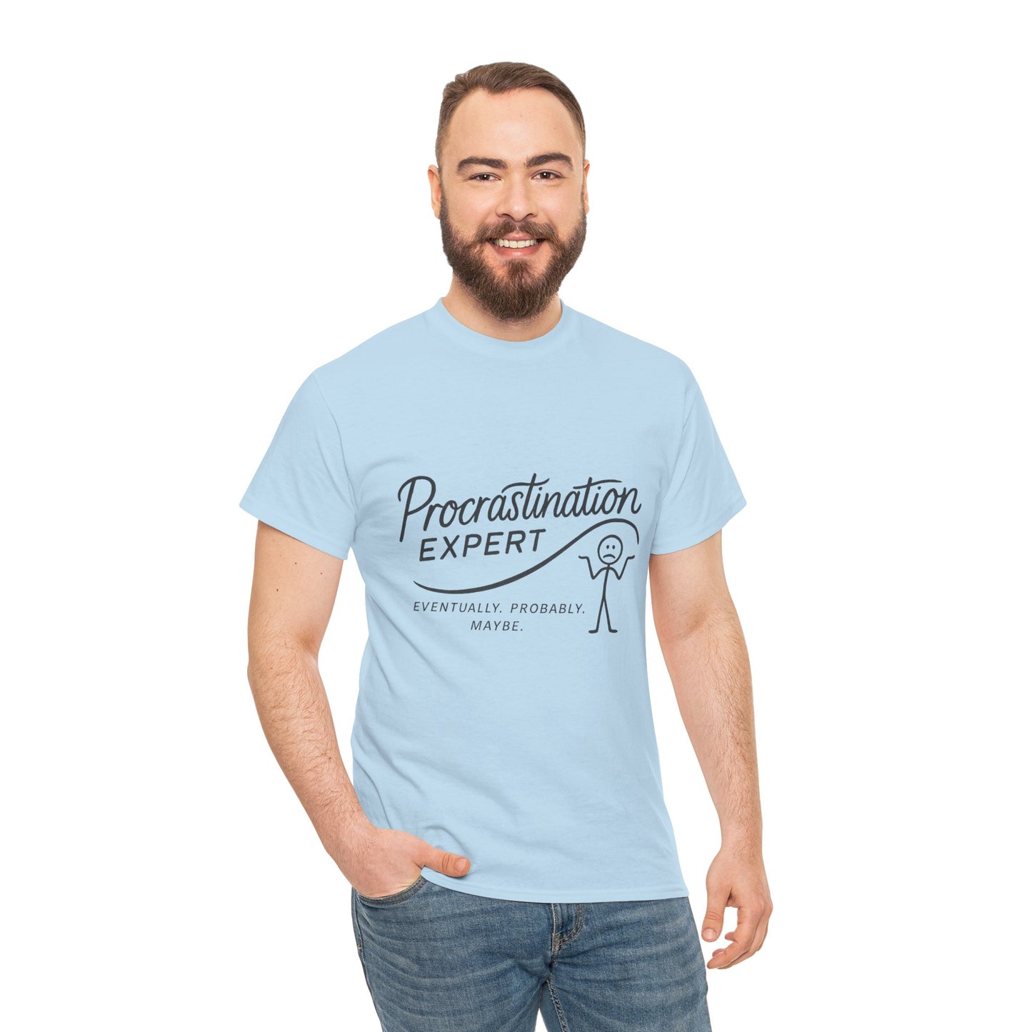 Procrastination Expert Men's Tee, Funny Shirt for Slackers, Gift for Students, Men's Comfortable Casual Wear, Laughs for Every Occasion
