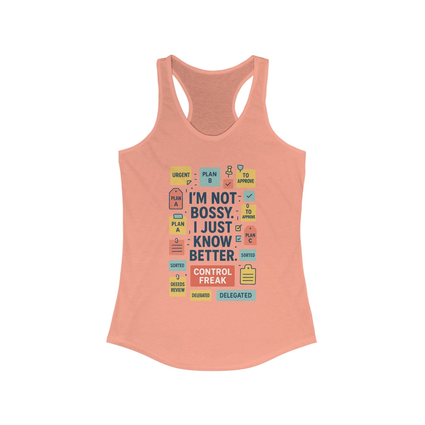 Control Freak Racerback Tank Top, Funny Women's Workout Shirt, Gift for Boss Ladies, Gym Apparel, Bold Sarcastic Tee for Her