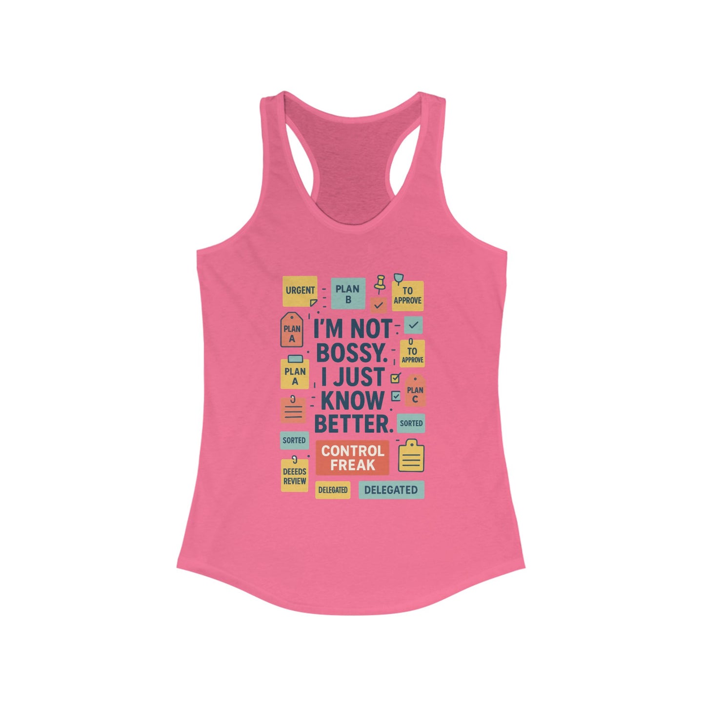 Control Freak Racerback Tank Top, Funny Women's Workout Shirt, Gift for Boss Ladies, Gym Apparel, Bold Sarcastic Tee for Her