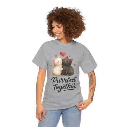 Purrfect Together Cat Womens Tee, Cute Cat Lovers Gift, Funny Animal T-Shirt, Womens Cotton Graphic Tee, Perfect for Valentine's Day, Pet [...]