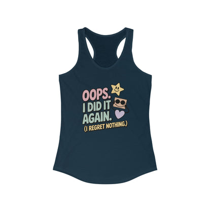 Oops I Did It Again Racerback Tank Top, Fun Summer Top, Gift for Music Lovers, Trendy Workout Shirt, Casual Beach Wear, Perfect for Parties