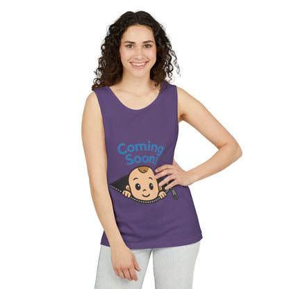 Coming Soon Maternity Tank Top, Cute Baby Boy Pregnancy Announcement Tee, Funny Expecting Mom Gift, Gender Reveal Tee, Baby Shower Top