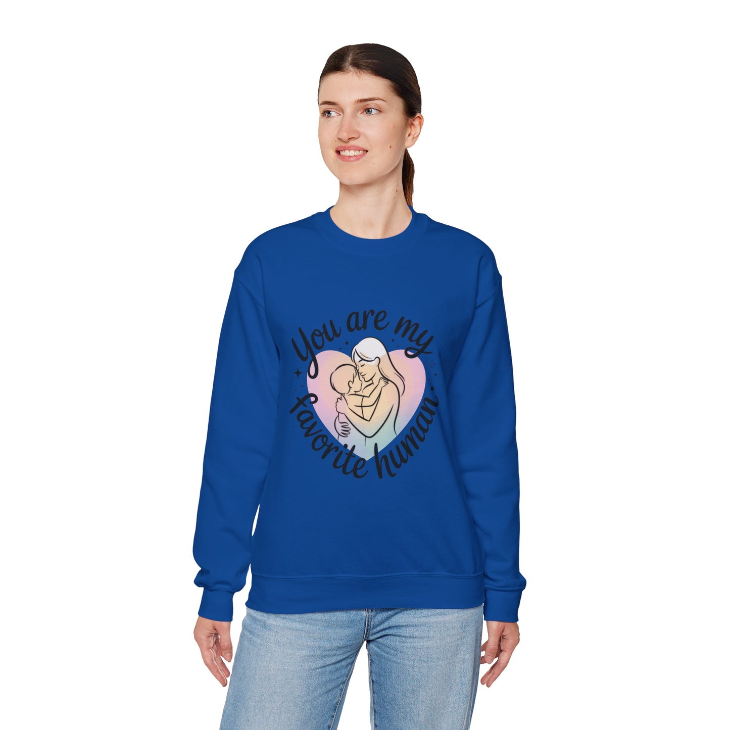 You Are My Favorite Human Mom Sweatshirt, Cute Pastel Heavy Blend Crewneck for Mothers Day, Cozy Gift for Moms, Mothers Day Gift