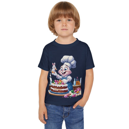 Bunny Chef Toddler T-Shirt, Cute Easter Apparel, Kids Baking Shirt, Toddler Gifts, Spring Outfits, Happy Bunny Design, Easter Cake Shirt