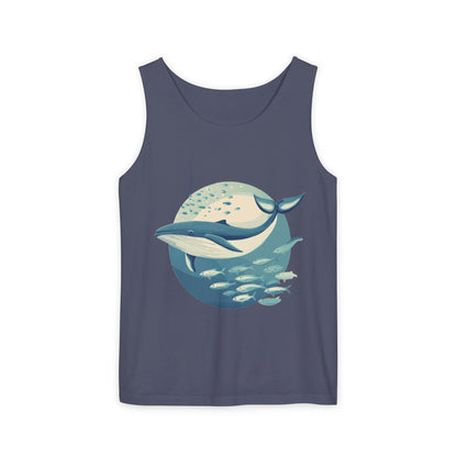Ocean-Inspired Unisex Tank Top, Whale Design Shirt, Summer Casual Wear, Beach Vibes Gift, Eco-Friendly Fashion