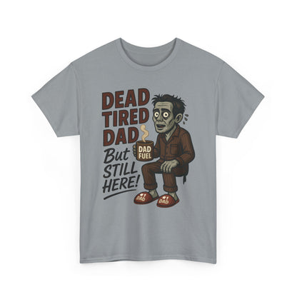 Dead Tired Dad Funny Zombie Coffee Men's T-Shirt, Father's Day Gift for Men, Dad Fuel Graphic Tee, Halloween Dad Tee