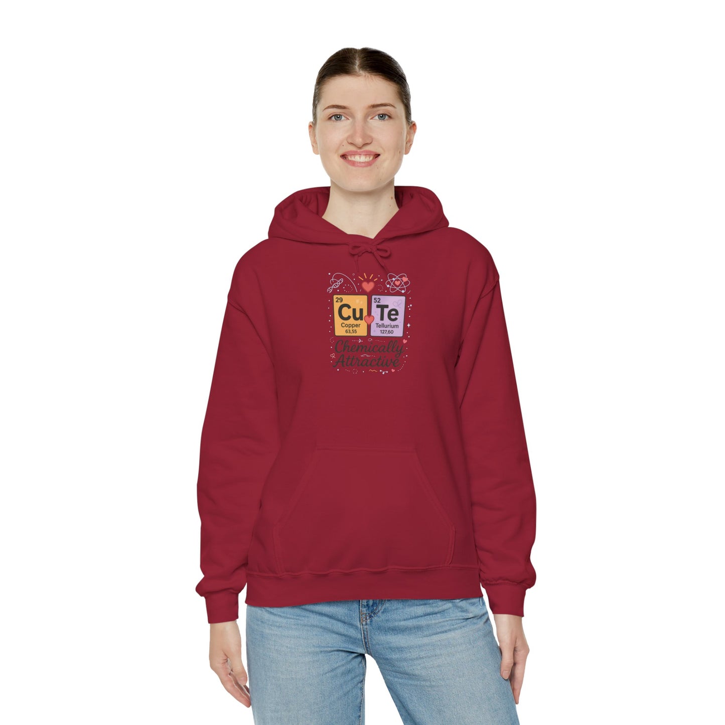 Cute Chemistry Hoodie for Women, CuTe Periodic Table Sweatshirt, Chemically Attractive Science Gift for Her, Great for Birthdays & Holidays