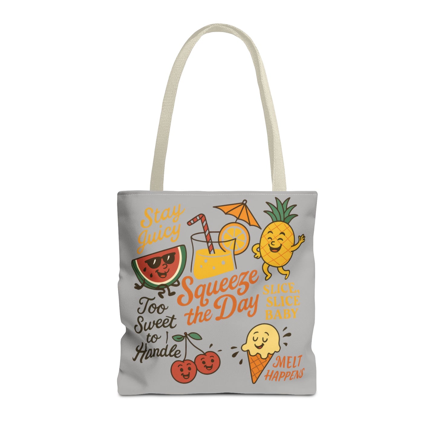 Juicy Summer Tote Bag, Fun Beach Carryall, Perfect for Grocery Shopping, Reusable Market Tote, Cute Gift for Fruit Lovers, Large Tote Bag