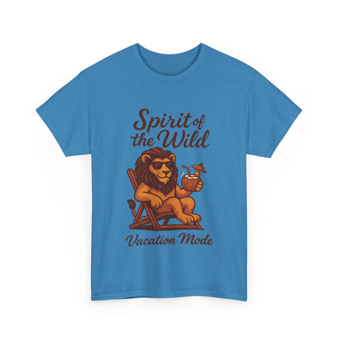 Spirit of the Wild Lion Shirt for Men - Vacation Mode Funny Summer Tee - Relaxed Jungle King Graphic, Vacation Mode, Perfect for Vacations