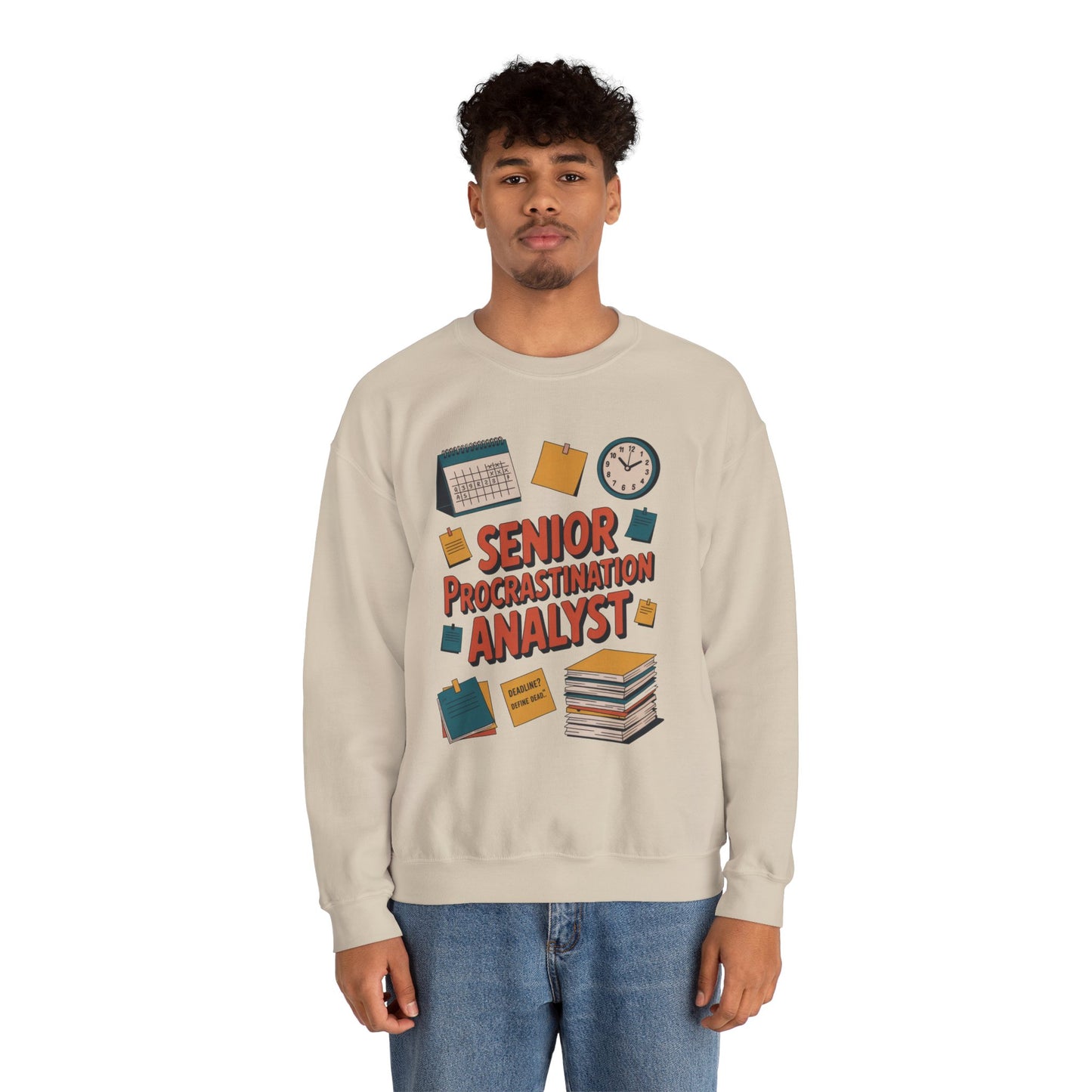 Senior Procrastination Analyst Sweatshirt, Gift for Graduates, Office Humor Apparel, Meme Sweatshirt, Casual Wear, Motivation Humor Apparel