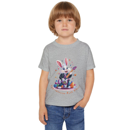 Rockin' Bunny Toddler T-Shirt: Fun Easter Apparel, Kids Rock Tee, Toddler Birthday Gift, Cute Bunny Design