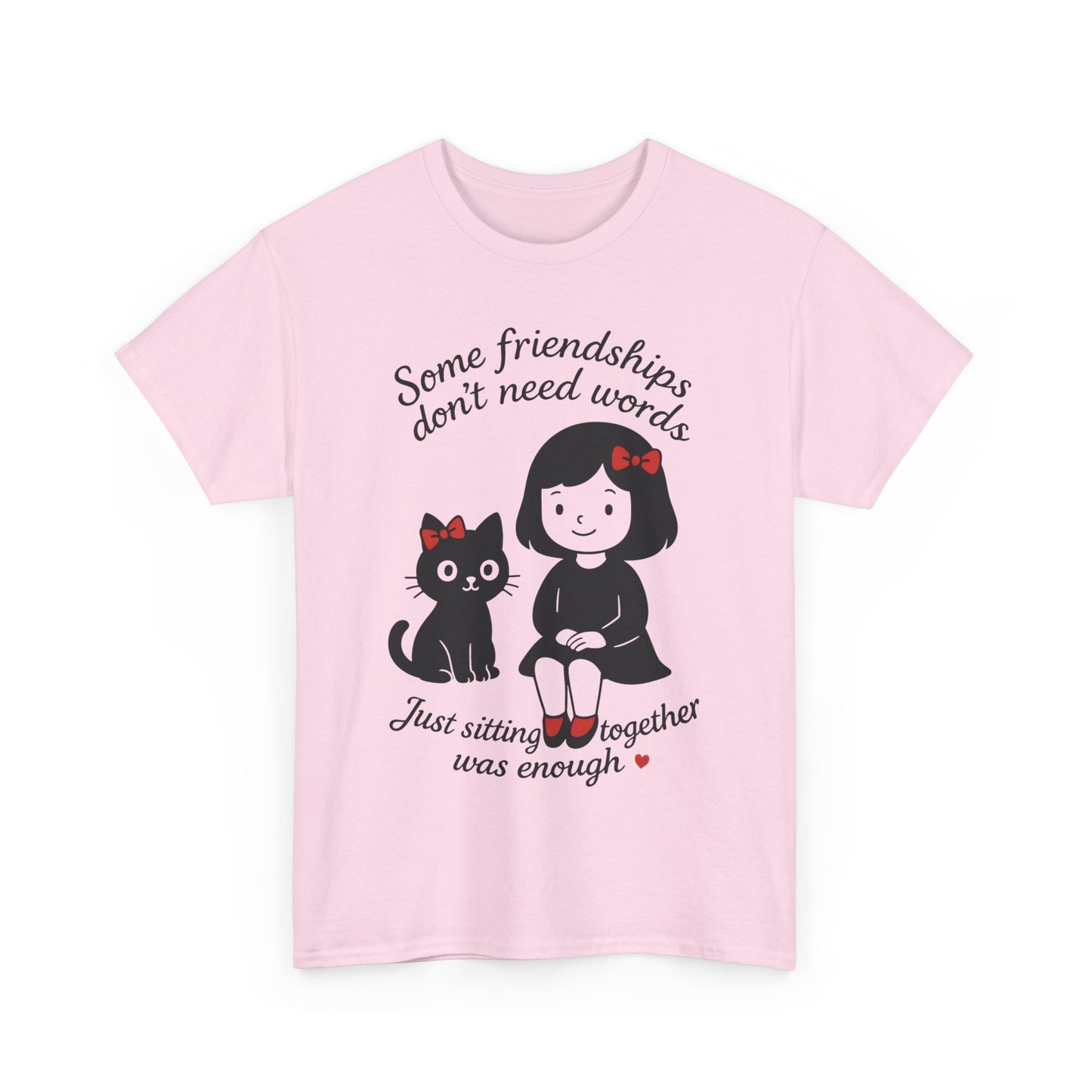 Cute Cat & Girl Graphic Tee, Playful Gift for Cat Lovers, Cat and Girl Design, Gift for Cat Owners, Women's Cotton T-Shirt