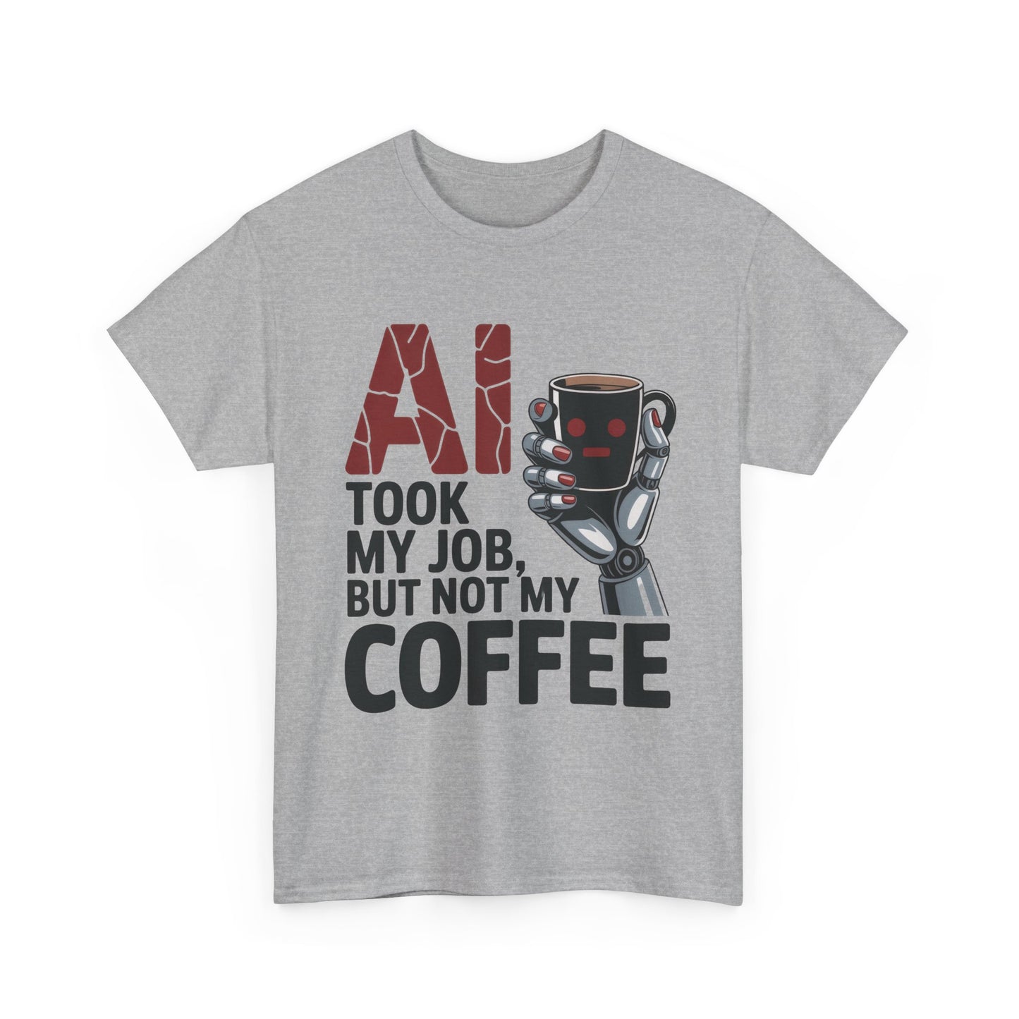 Women's AI Coffee T-Shirt, Funny Robot Job Humor Tee, Geek Sarcastic Gift for Her, Sarcastic Work Shirt, Career Humor