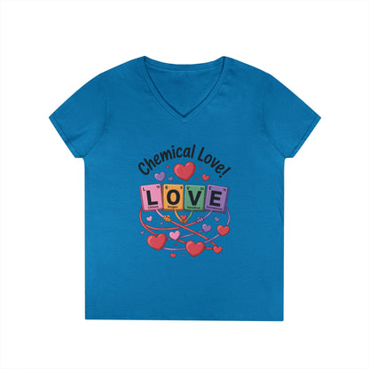 Chemical Love V-Neck T-Shirt, Cute Chemistry Shirt, Valentine's Day Gift, Science Lover Apparel, Funny Graphic Tee