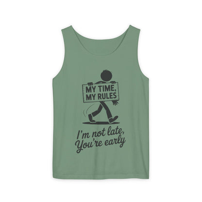 My Time, My Rules Men's Tank Top, Fun Casual Wear for Any Occasion, Relaxed Vibe, Time Management Humor, Self love t shirt