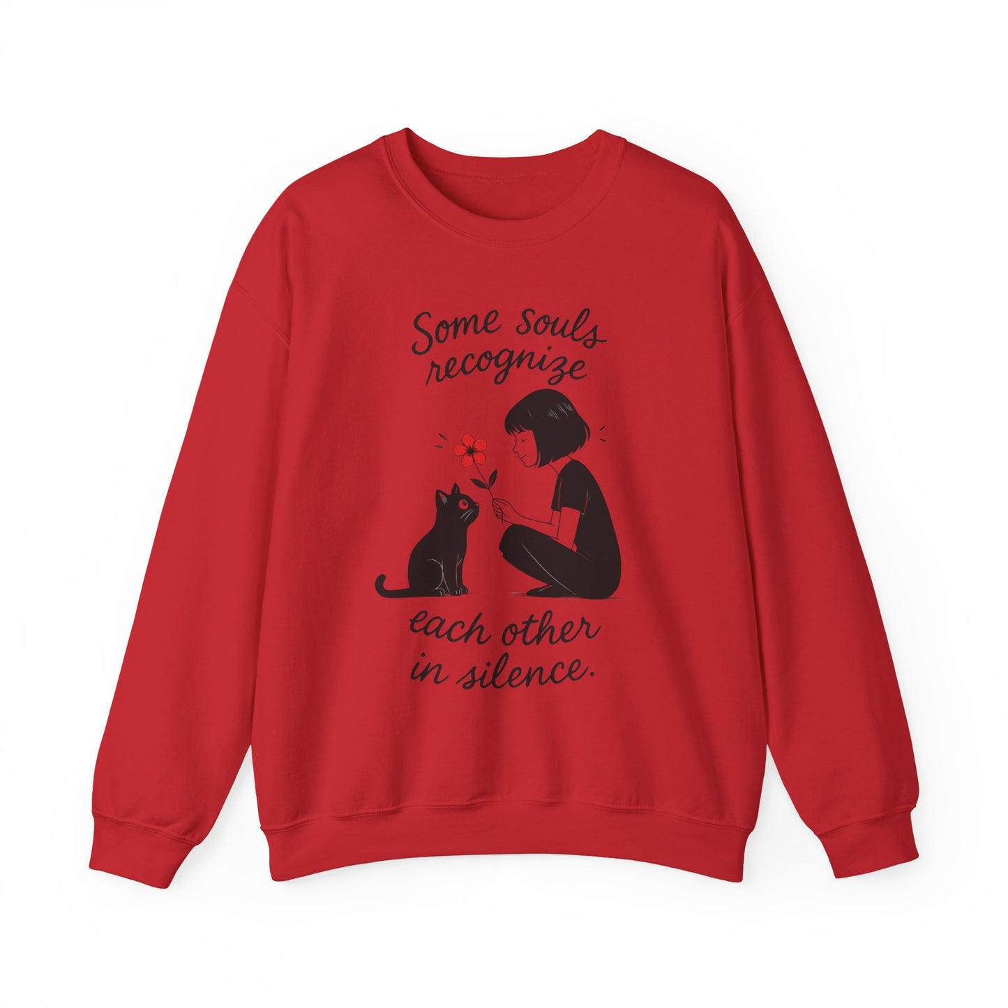 Soulful Cat and Human Crewneck Sweatshirt, Cozy Gift for Cat Lovers, Womens Sweatshirt, Animal Lover Apparel, Thoughtful Gift Idea