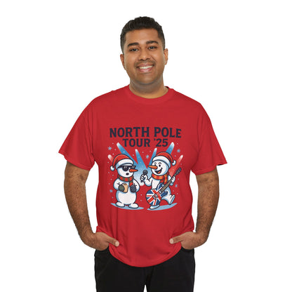 North Pole Tour 25 Men's Christmas T-Shirt, Funny Rock Music Holiday Tee