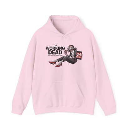 The Working Dead Women's Zombie Hoodie, Funny Office Meeting Sweatshirt, Halloween Zombie Top, Halloween Work Top