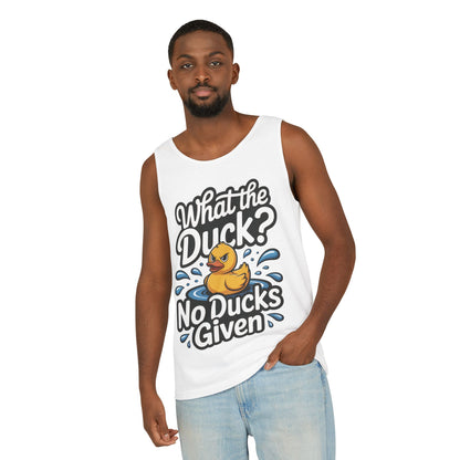 Funny Duck Tank Top for Summer - No Ducks Given Tee - What The Duck Mens T-Shirt - Sarcastic Rubber Duck Graphic, Humor Gift For Him