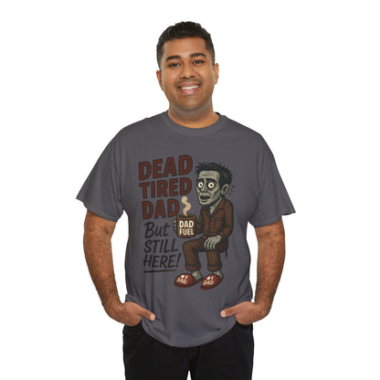 Dead Tired Dad Funny Zombie Coffee Men's T-Shirt, Father's Day Gift for Men, Dad Fuel Graphic Tee, Halloween Dad Tee
