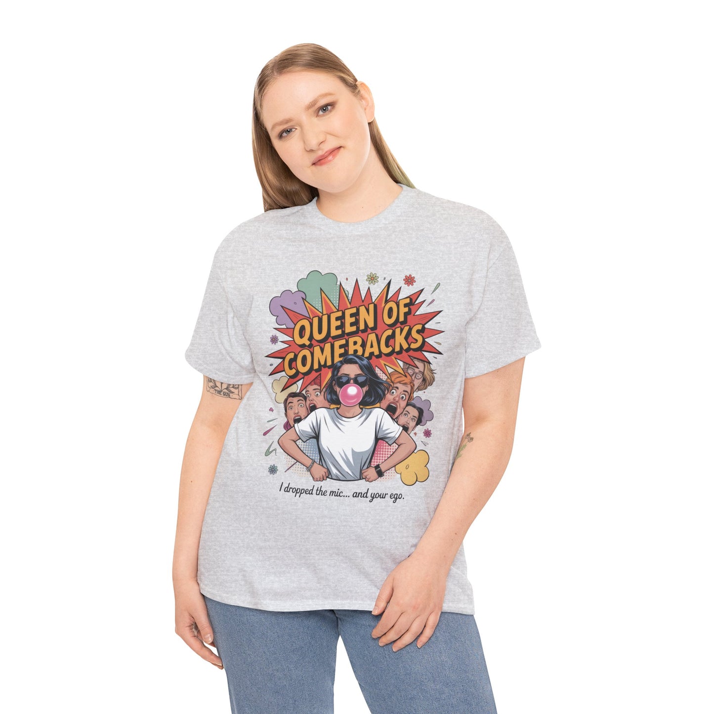 Funny Women's T-Shirt, Queen of Comebacks Tee, Funny Graphic T-Shirt, Heavy Cotton Shirt, Gift for Her, Casual Wear, Comedy Apparel