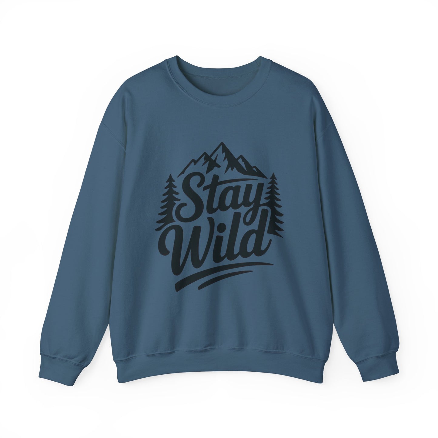Stay Wild Unisex Crewneck Sweatshirt, Cozy Casual Wear for Adventurers, for Nature Lovers, Mountain Nature Unisex Crewneck Sweatshirt