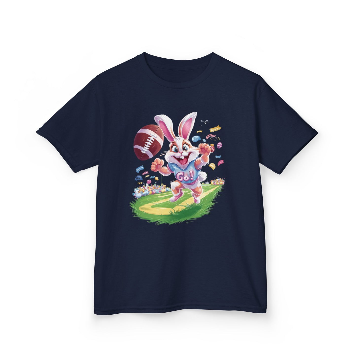 Touchdown Bunny Kids T-Shirt - Cute Easter Football Shirt for Kids, Fun Spring Outfit, Sports Bunny Tee Gift for Little Athletes Easter Gift