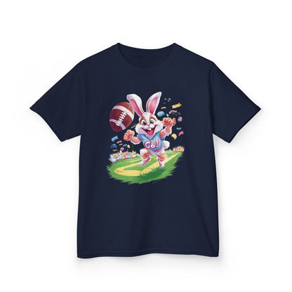 Touchdown Bunny Kids T-Shirt - Cute Easter Football Shirt for Kids, Fun Spring Outfit, Sports Bunny Tee Gift for Little Athletes Easter Gift
