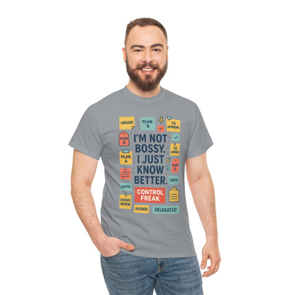 Funny Men's Control Freak T-Shirt, Perfect for Bossy Friends, Gift for Leaders, Fun Office Humor, Sarcastic Productivity Tee for Him