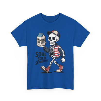 Funny Skeleton T-Shirt Soul Sold Separately Graphic Tee, Missing Soul Cartoon Shirt, Gothic Streetwear, Halloween Gift Tee